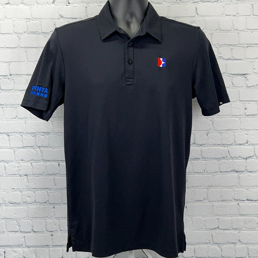 Travis Mathew Oceanside PENTA Polo Shirt Black Short Sleeve Mens M Medium