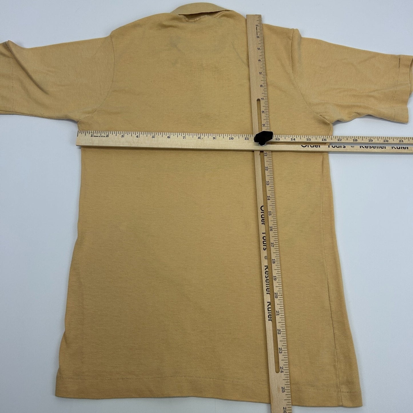 Vintage 80s OP Ocean Pacific Polo Shirt Surfer Surfing USA Made Beige XS X-Small