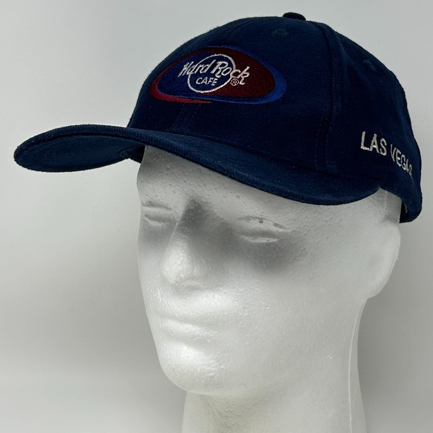 Vintage 90s Hard Rock Cafe Las Vegas Hat Baseball Cap 6 Panel Strapback Blue