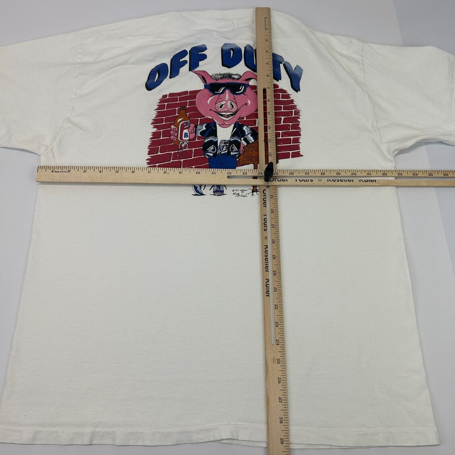 Vintage Off Duty Cop T Shirt Mens XL X-Large Police Code 3 Productions 90s White