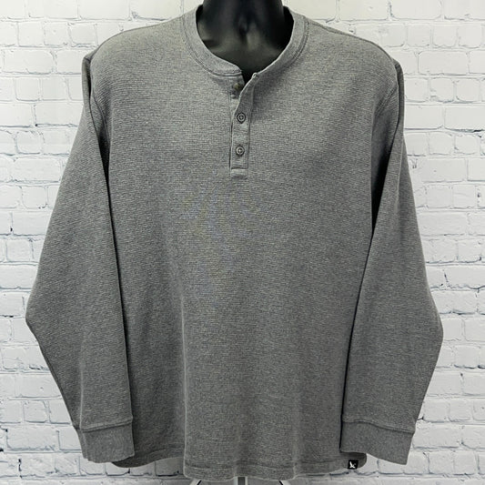 Eddie Bauer Thermal Henley XL X‑Large Gray Cotton Polyester Long Sleeve Shirt