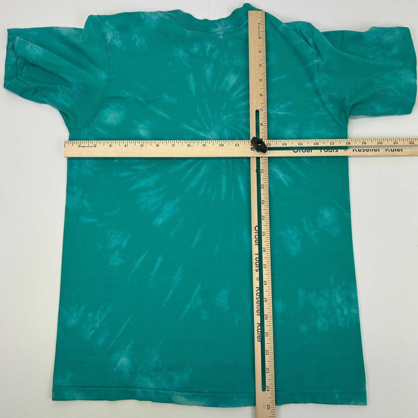 Vintage 80s Horse Equestrian T Shirt Dressage Made In USA Tie Dye Green S Small