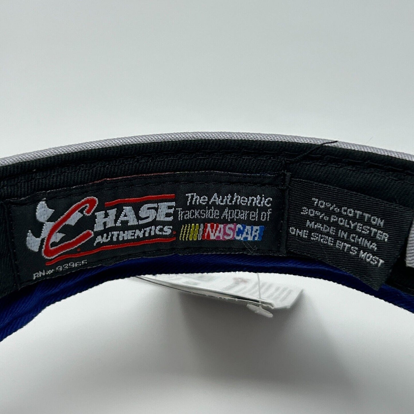 Vintage 90s NASCAR Jimmie Johnson Visor Hat Team Lowes Racing Strapback Blue