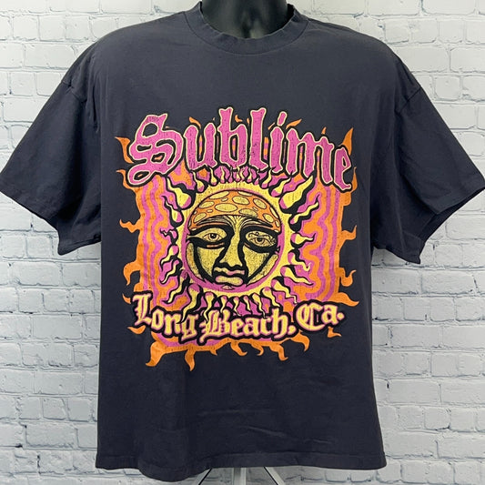 Sublime Long Beach California T Shirt Band Divided H&M Gray Oversized S Small