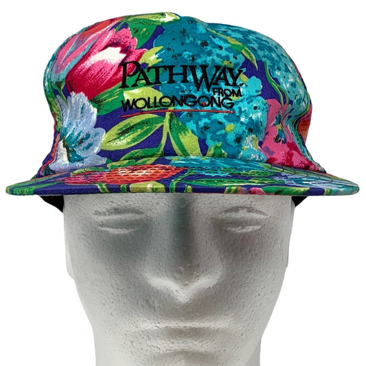 Vintage Pathway From Wollongong Group Cap Baseball Hat TWG Floral Blue Snapback