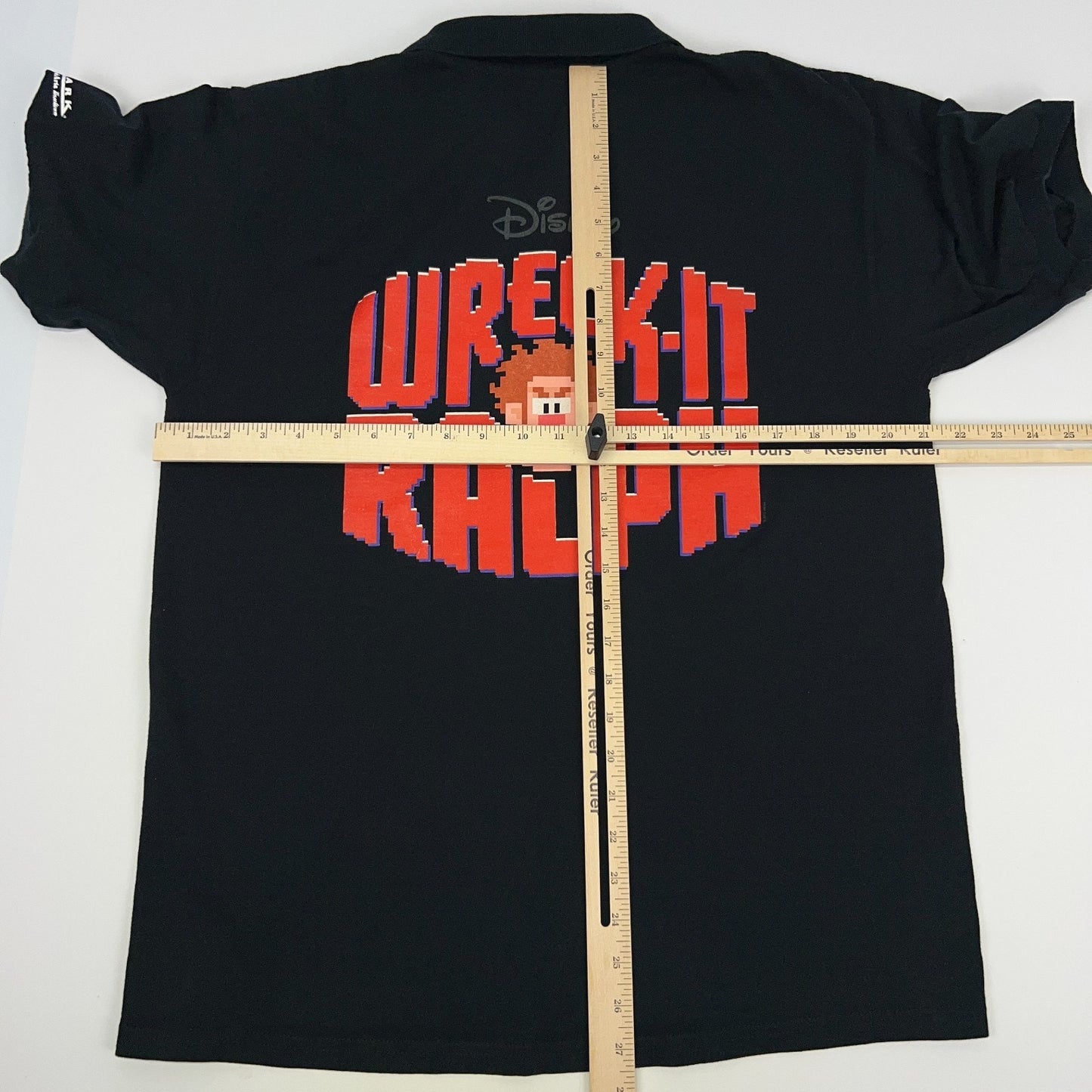 Wreck It Ralph Movie Promo Polo Shirt L Large Black Disney Cinemark Film Theater