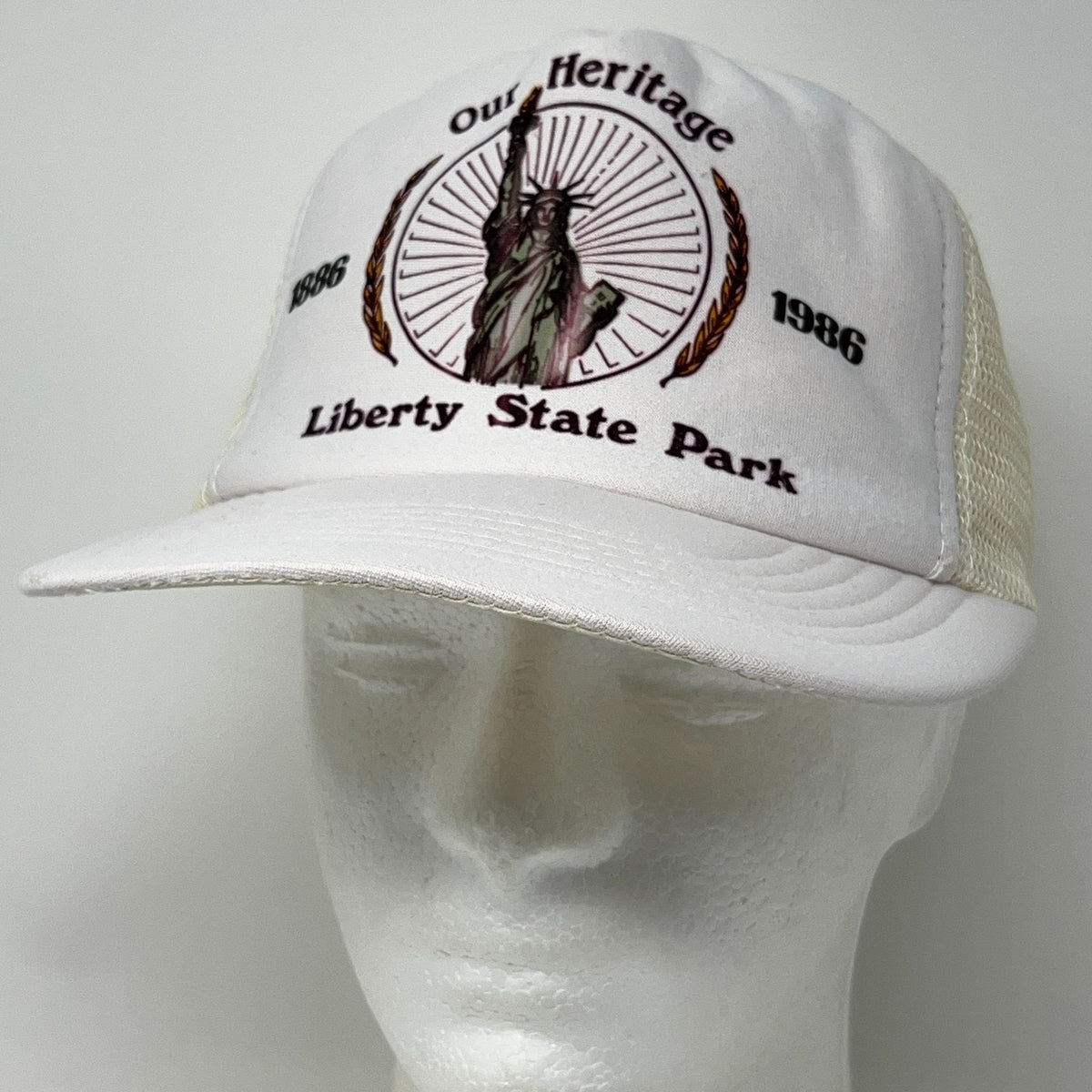 Vintage 1986 Liberty State Park Jersey City NJ Statue of Liberty Trucker Hat Cap