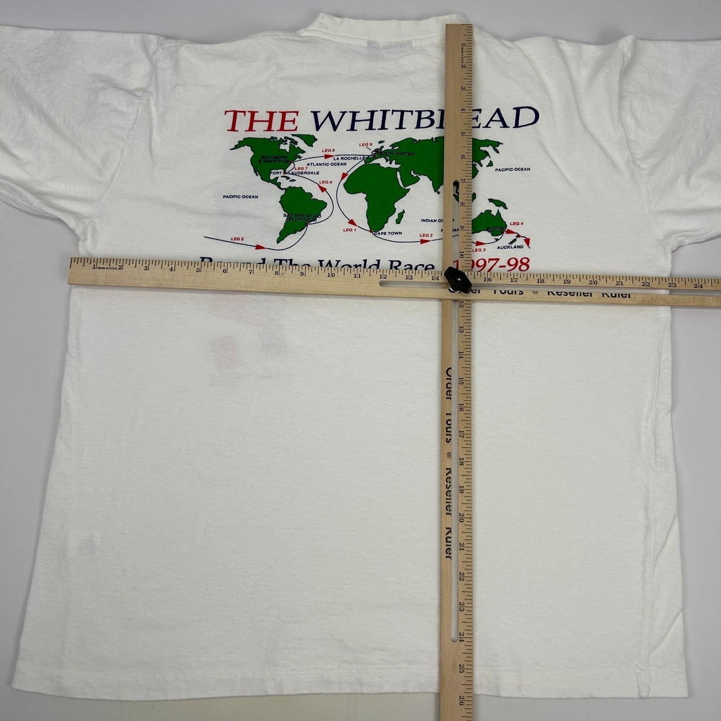 Vintage 90s The Whitebread Race T Shirt Ocean Yacht 1997-98 White Mens L Large