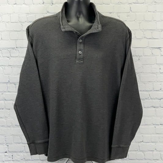 Eddie Bauer Thermal Henley XL X‑Large Gray Cotton Polyester Long Sleeve Shirt