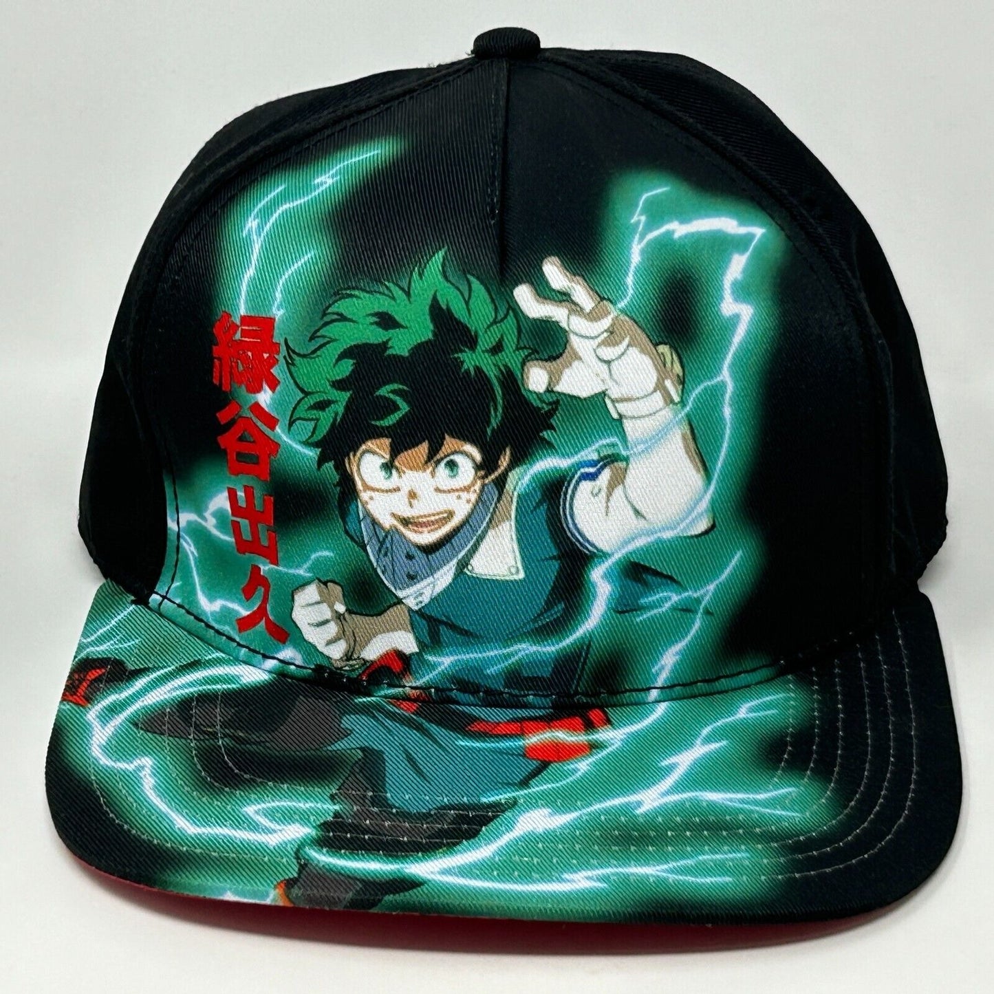 My Hero Academia Izuku Midoriya Hat Cap Black Manga Anime Deku 6 Panel Snapback