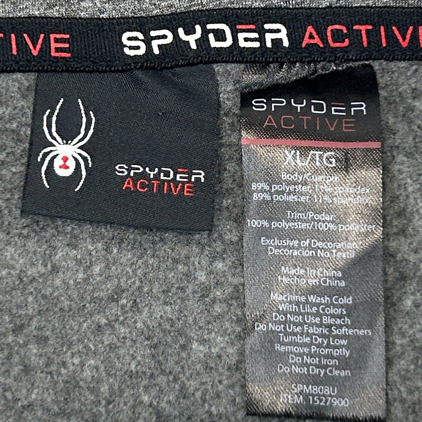 Spyder Active Pro Web 1/4 Zip T Shirt Mens X-Large Long Sleeve Base Layer Gray