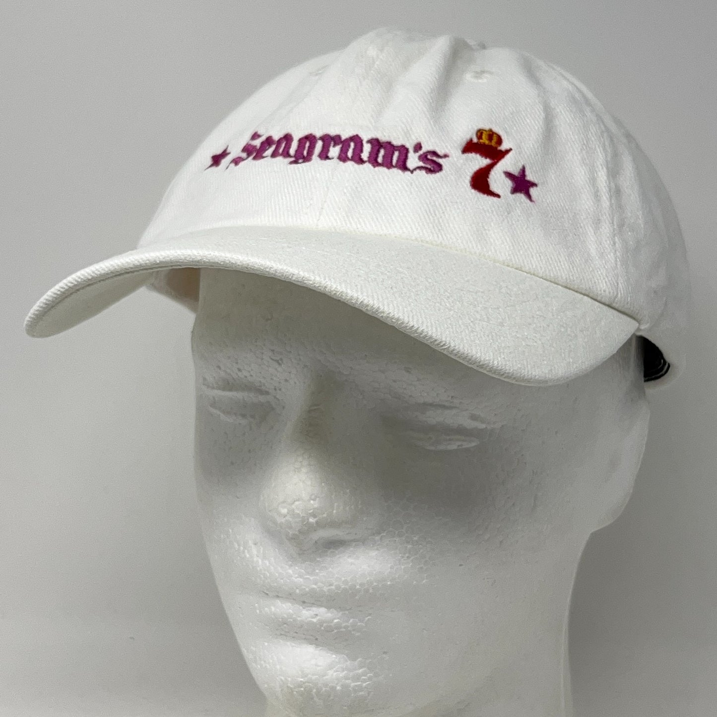 Vintage 90s Seagrams 7 Dad Hat Baseball Cap Americas Spirit Strapback White