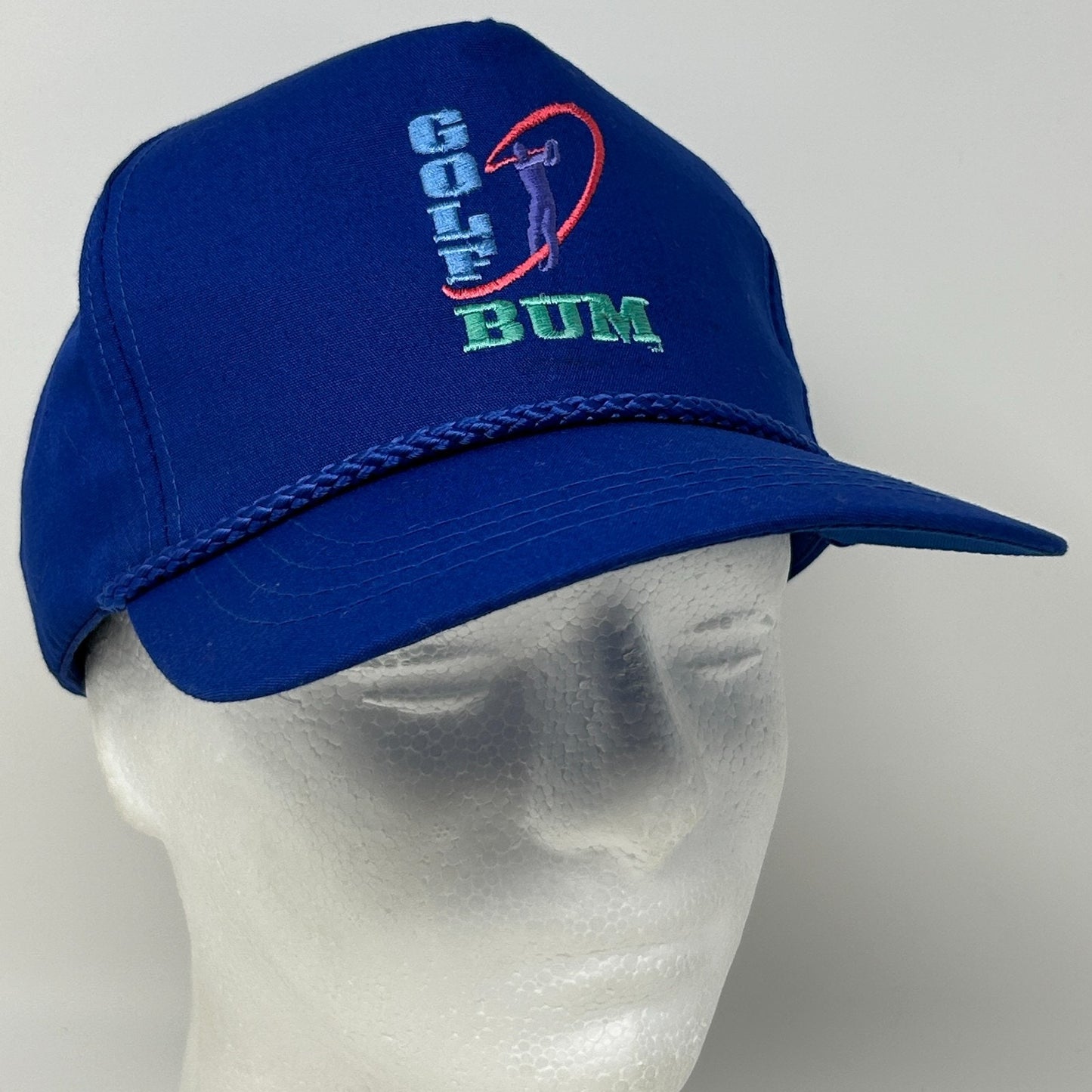 Vintage 80s Golf BUM Equipment Hat Baseball Cap Golfer Golfing Snapback Blue