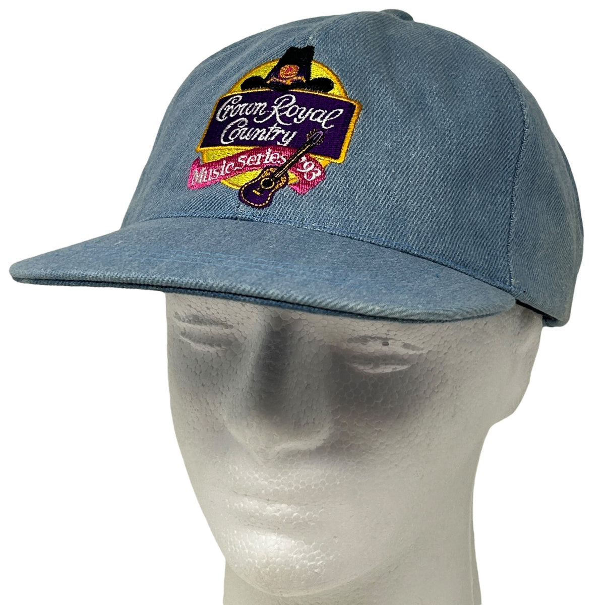 Vintage 90s Crown Royal Country Music Series 93 Hat Cap Western Strapback Blue - Neon Vintage