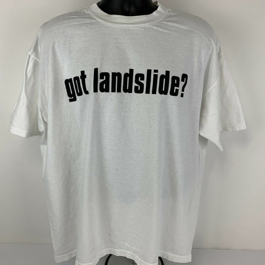 Vintage Y2Ks Waimea Bay Landslide Survivor T Shirt Mens XL X-Large Hawaii White - Neon Vintage