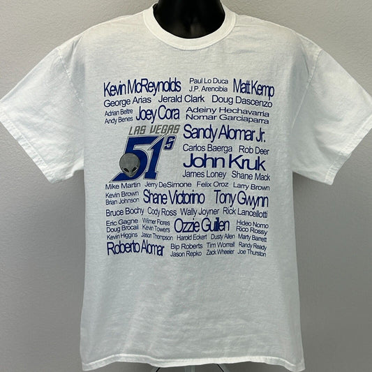 Las Vegas 51s T Shirt MiLB Aviators Stars Baseball Alien White Mens XL X-Large
