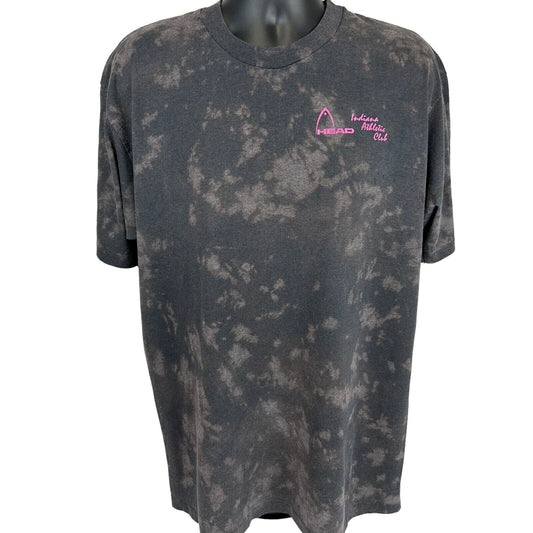 Vintage 80s Racquetball Indiana Athletic Club T Shirt USA Made Black XL X-Large - Neon Vintage