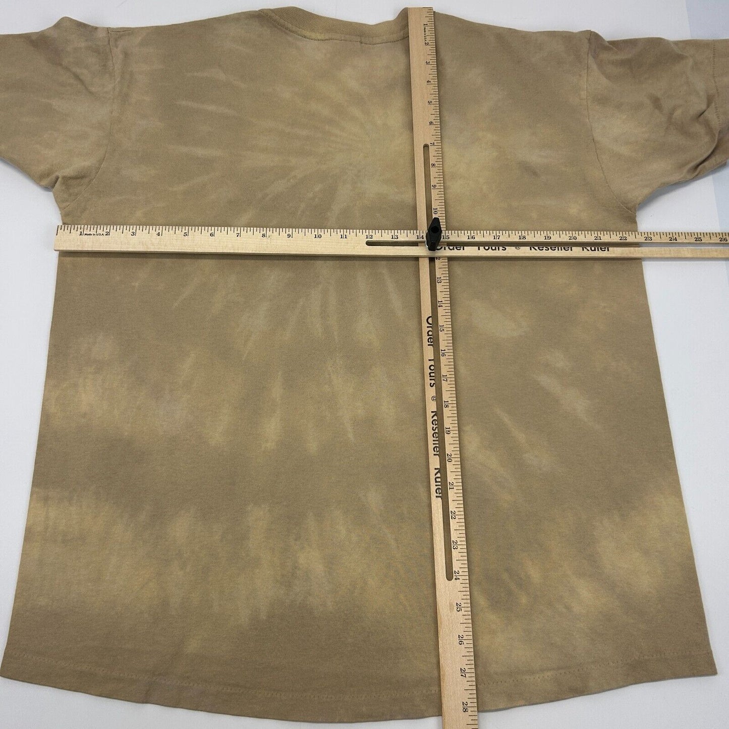 Vintage New York City T Shirt Mens X-Large 90s NYC Embroidered Tie Dye USA Beige - Neon Vintage