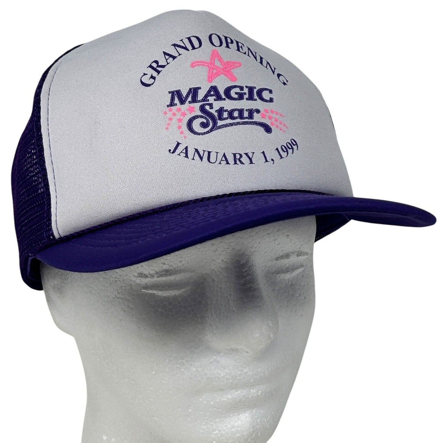 Vintage 90s Magic Star Casino Trucker Hat Baseball Cap Henderson Snapback Purple