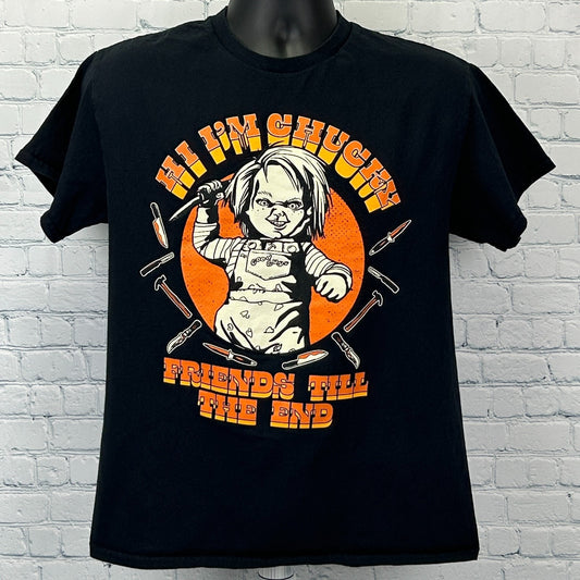 Chucky Friends Till The End T Shirt Black Child's Play Horror Halloween M Medium - Neon Vintage