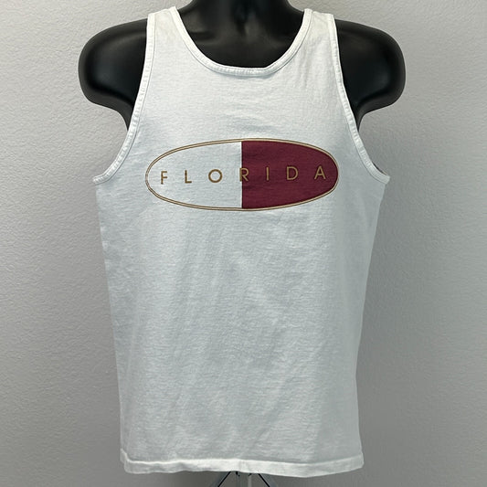 Vintage 90s Florida Parrot Tank Top T Shirt White Travel Tourist Mens S Small - Neon Vintage