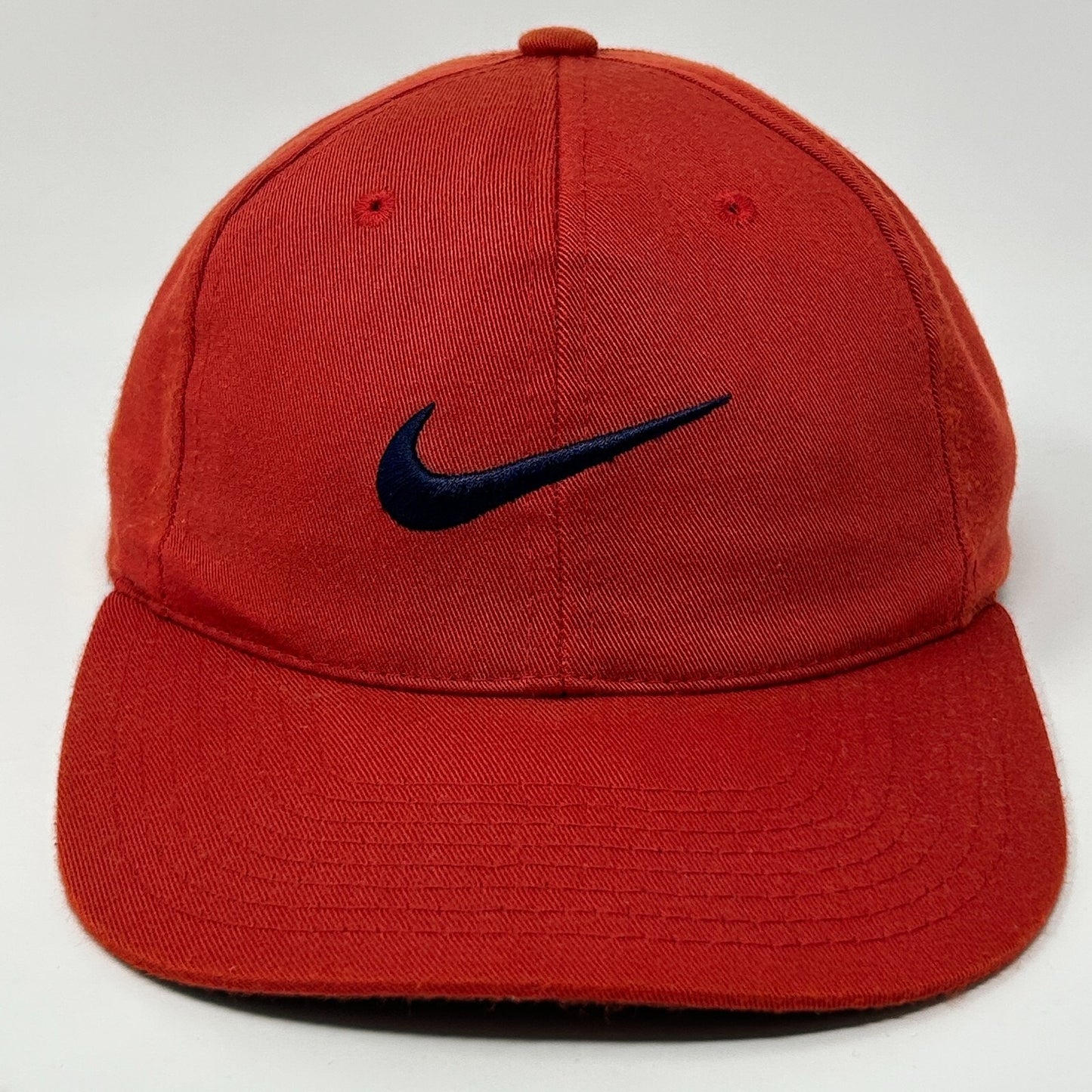 Vintage 90s Nike Center Swoosh Hat Cap Red Logo Snapback 6 Panel