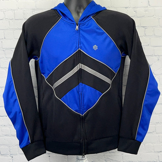 Armani Exchange AX Hoodie Hooded Sweatshirt Full Zip Black Blue Mens S Small