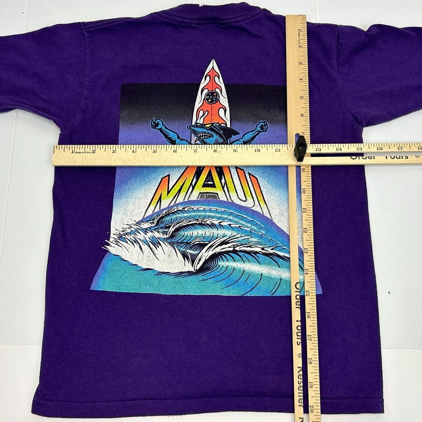 Vintage Maui and Sons Youth T Shirt Surfing Surfer Kids Boys Purple Tee M Medium