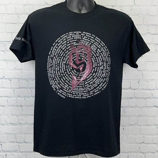 9 Circles Bill Cain Play T Shirt Military Army Theatre Black Unisex Tee M Medium
