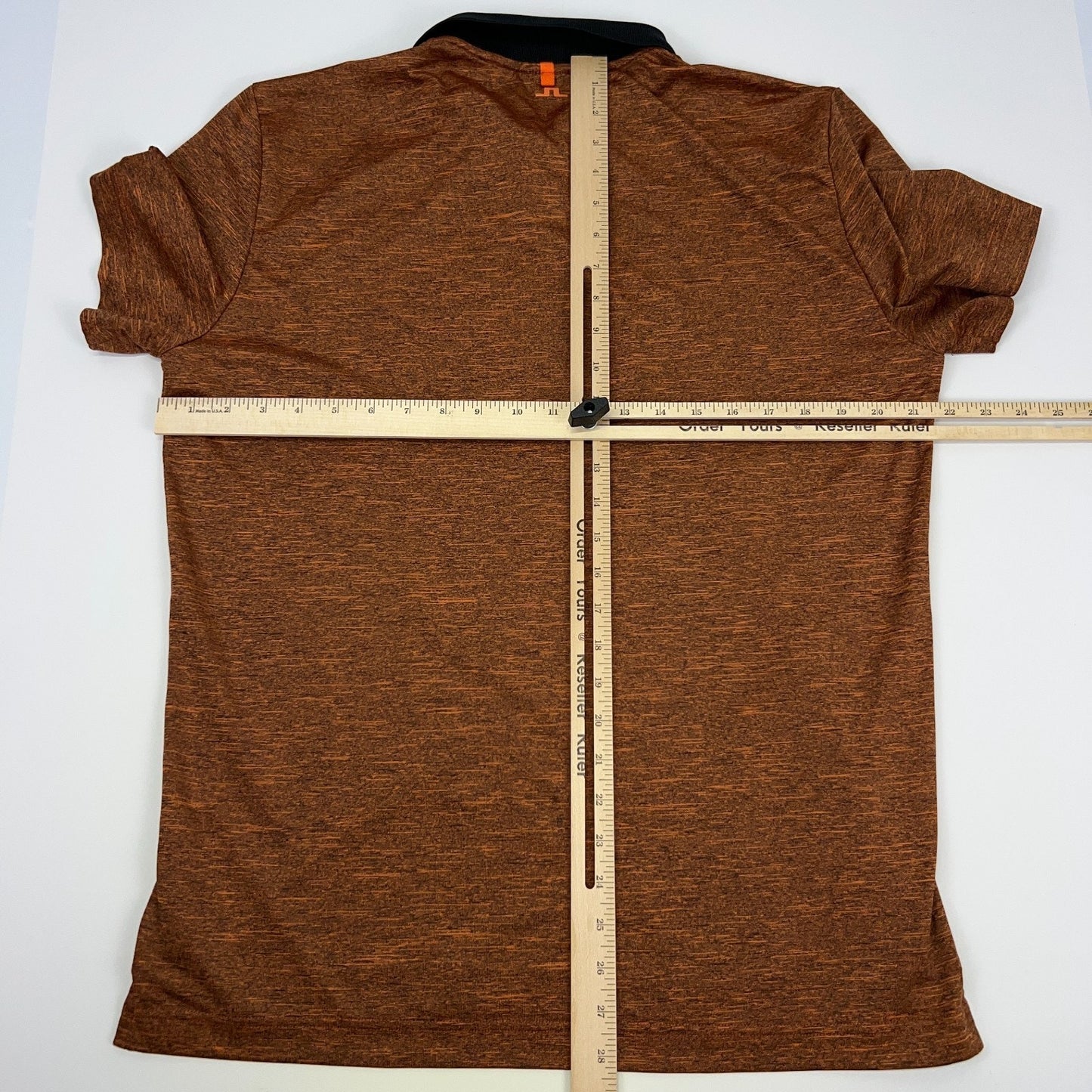 J.Lindeberg Jay Slim Fit Golf Polo Shirt L Large Orange Golfer Golfing Stretch