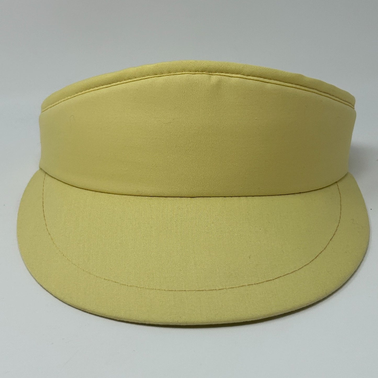 Vintage Blank Solid Visor Hat Cap Yellow 80s Strapback Golf Golfer Golfing