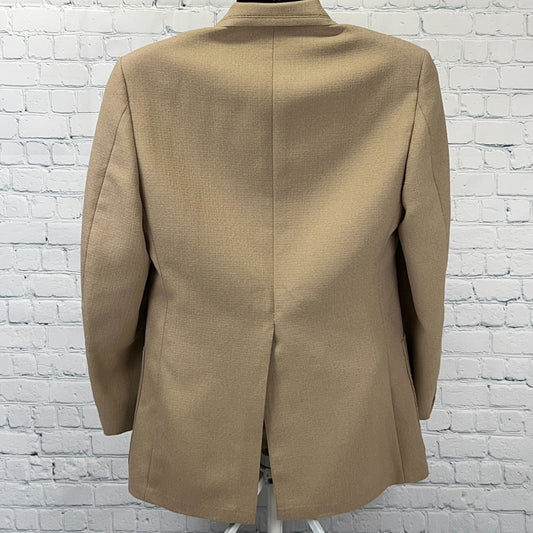 Vintage 70s Sport Coat Jacket Beige Wakes British Club Tennis Pockets Mens 36