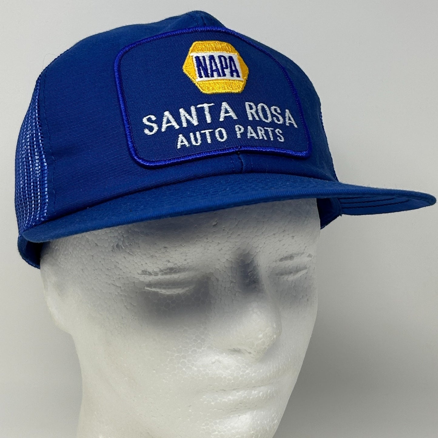 Vintage 80s NAPA Auto Parts Santa Rosa Trucker Hat Baseball Cap Snapback Blue