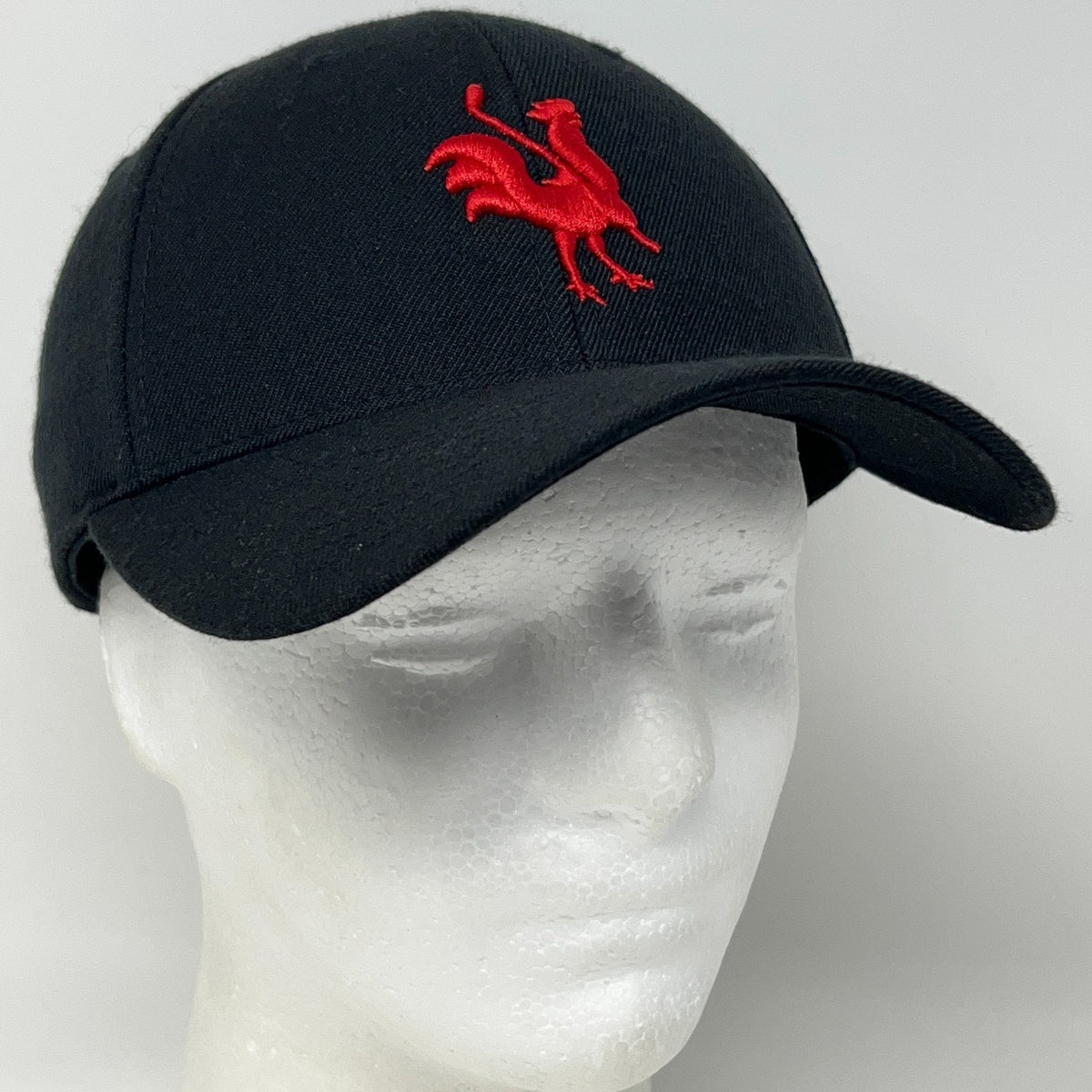 Red Rooster Golf Hat Baseball Cap Snapback Golfer Golfing Black Wool Blend