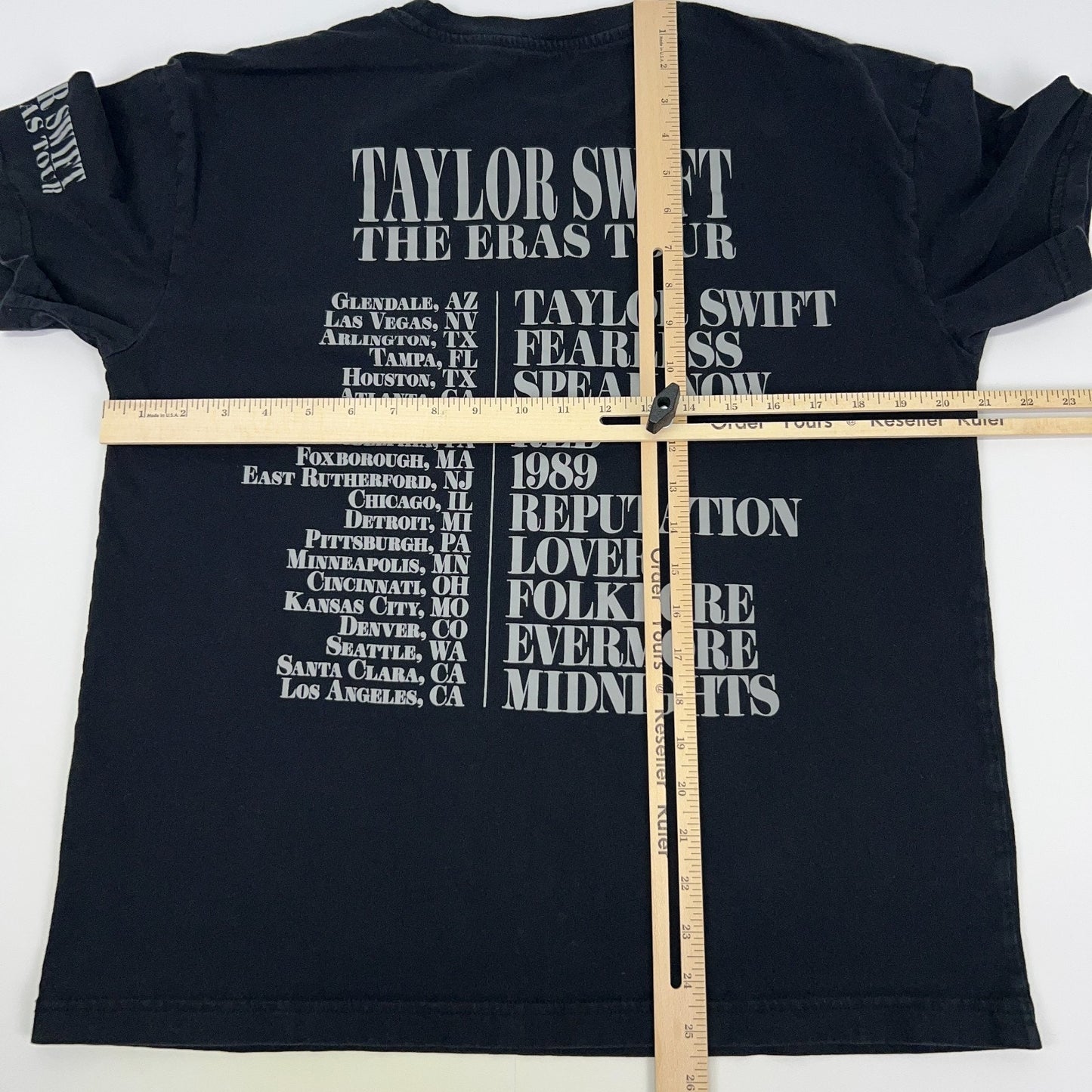 Taylor Swift The Eras Tour T Shirt Concert Short Sleeve Official Black S Small