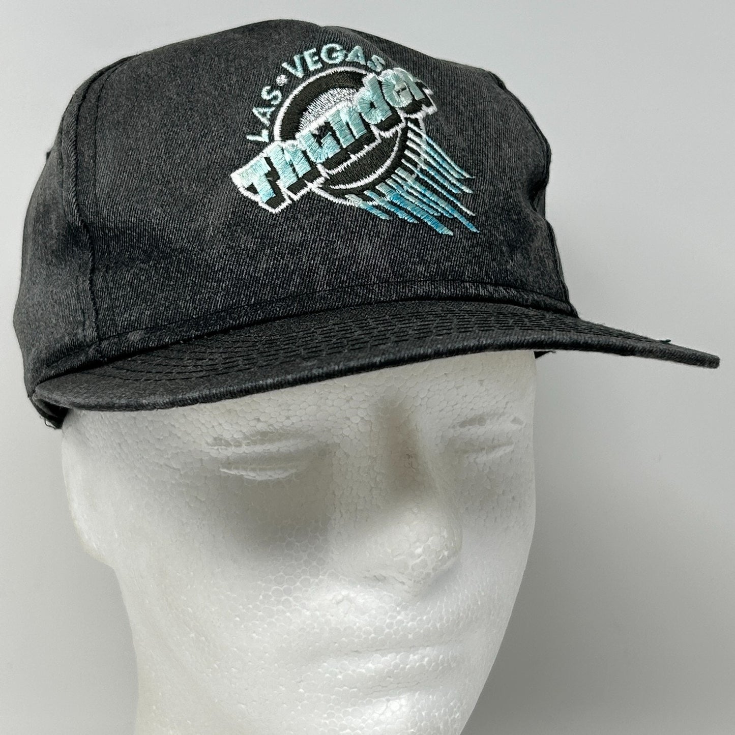 Vintage 90s Las Vegas Thunder Hat Cap Black Ice Hockey Snapback KEDG The Edge