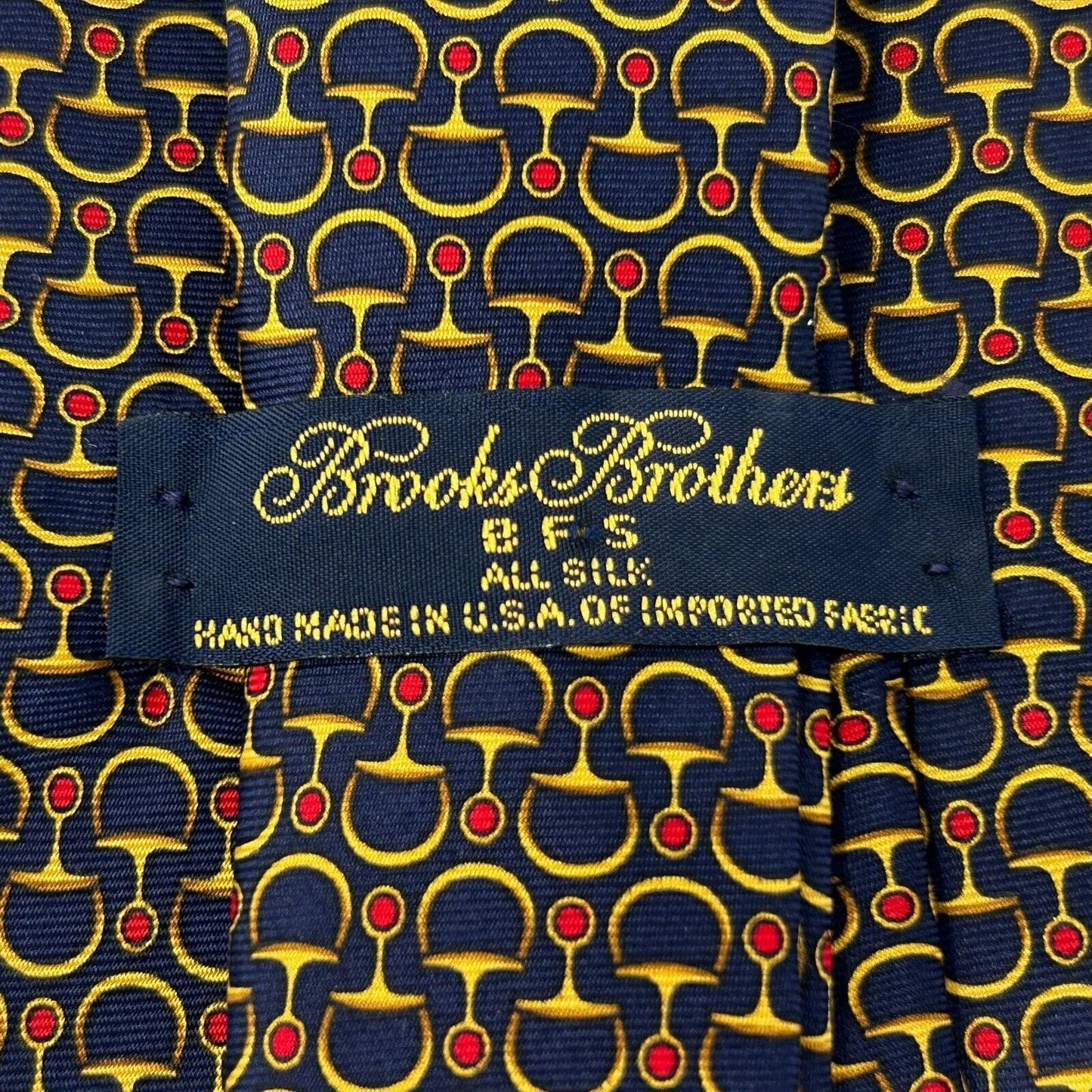 Vintage 90s Brooks Brothers BFS Tie Necktie Blue Red Gold Silk Made In USA