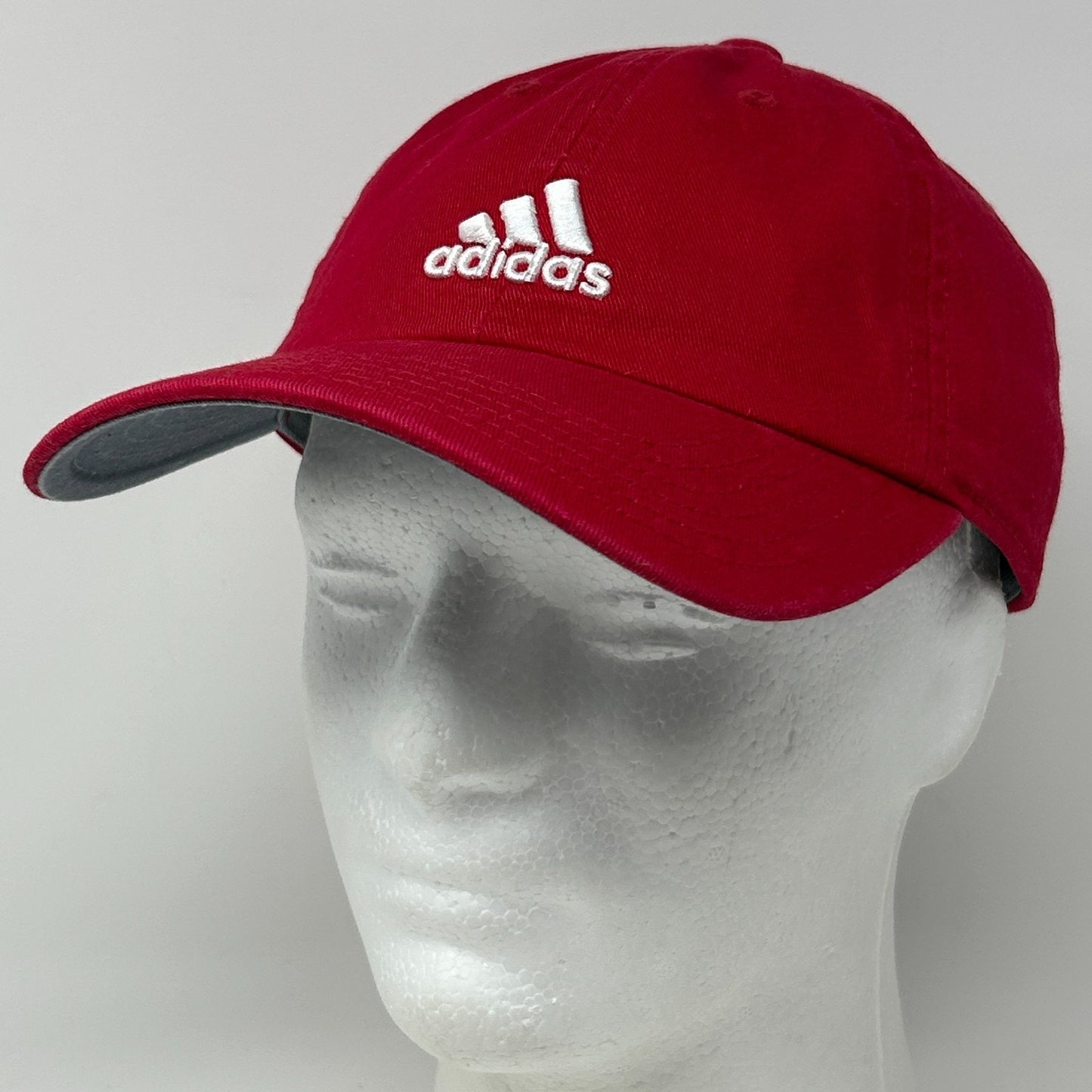 Adidas Climalite Dad Hat Baseball Cap Red Logo Strapback 6 Panel Unstructured