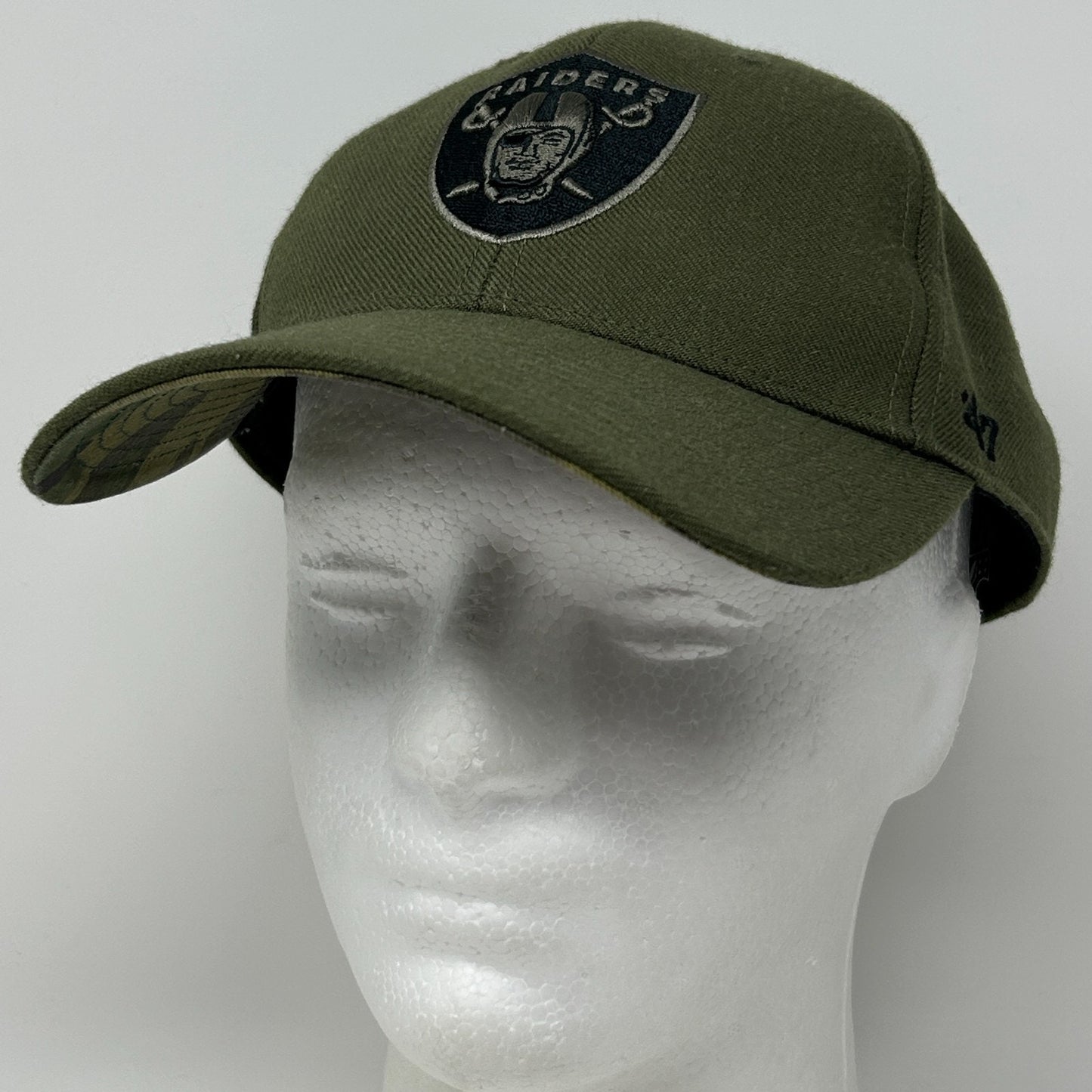 Las Vegas Raiders Hat Baseball Cap OD Olive Green 47 Brand Strapback Military