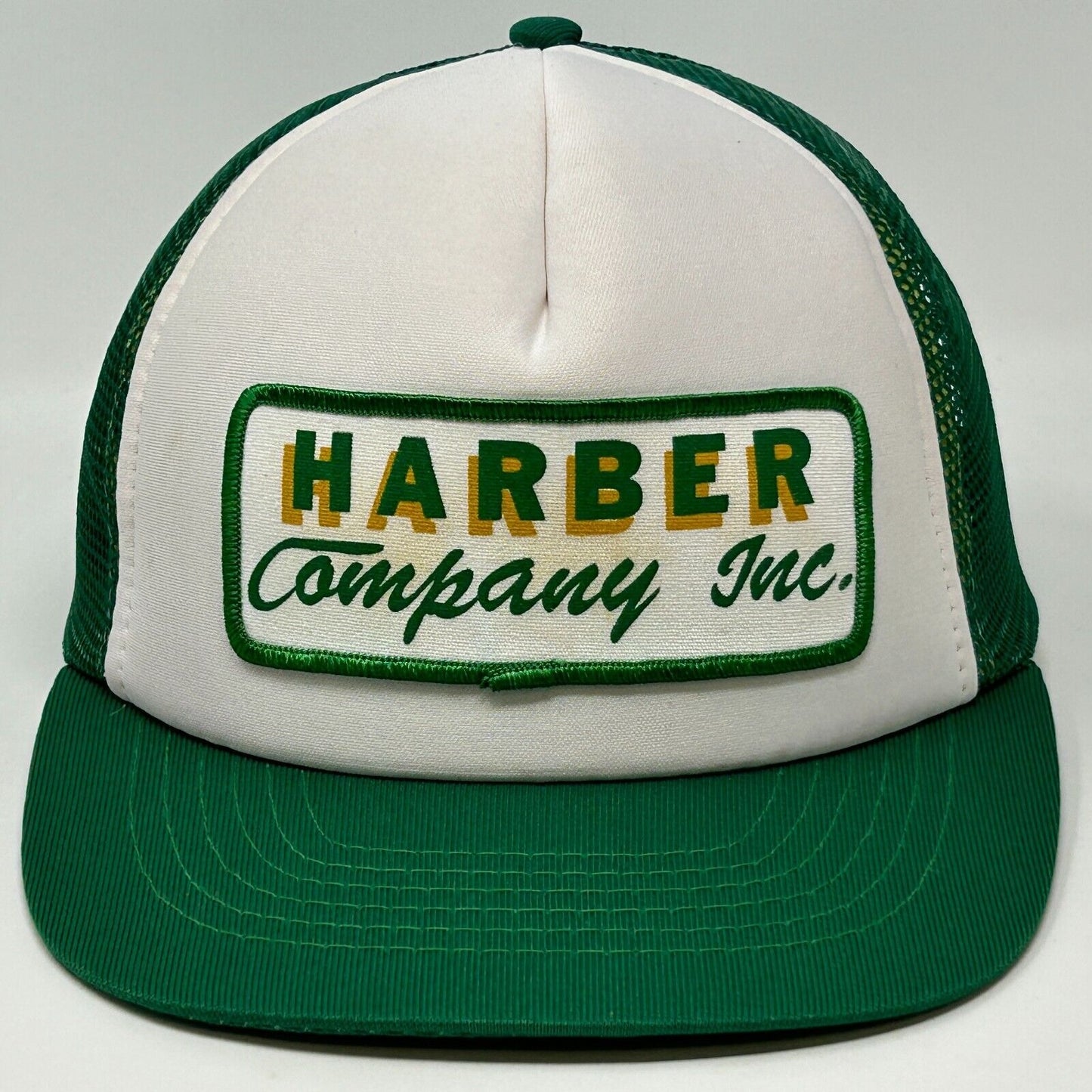 Vintage Harbor Company Inc Trucker Hat Baseball Cap 80s Green Mesh Snapback
