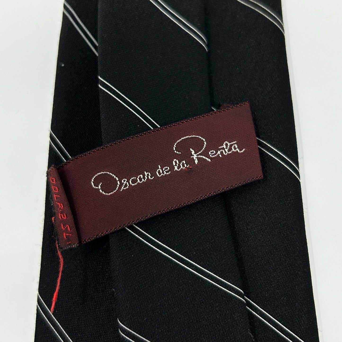 Vintage Oscar de la Renta Necktie Black Striped Tie