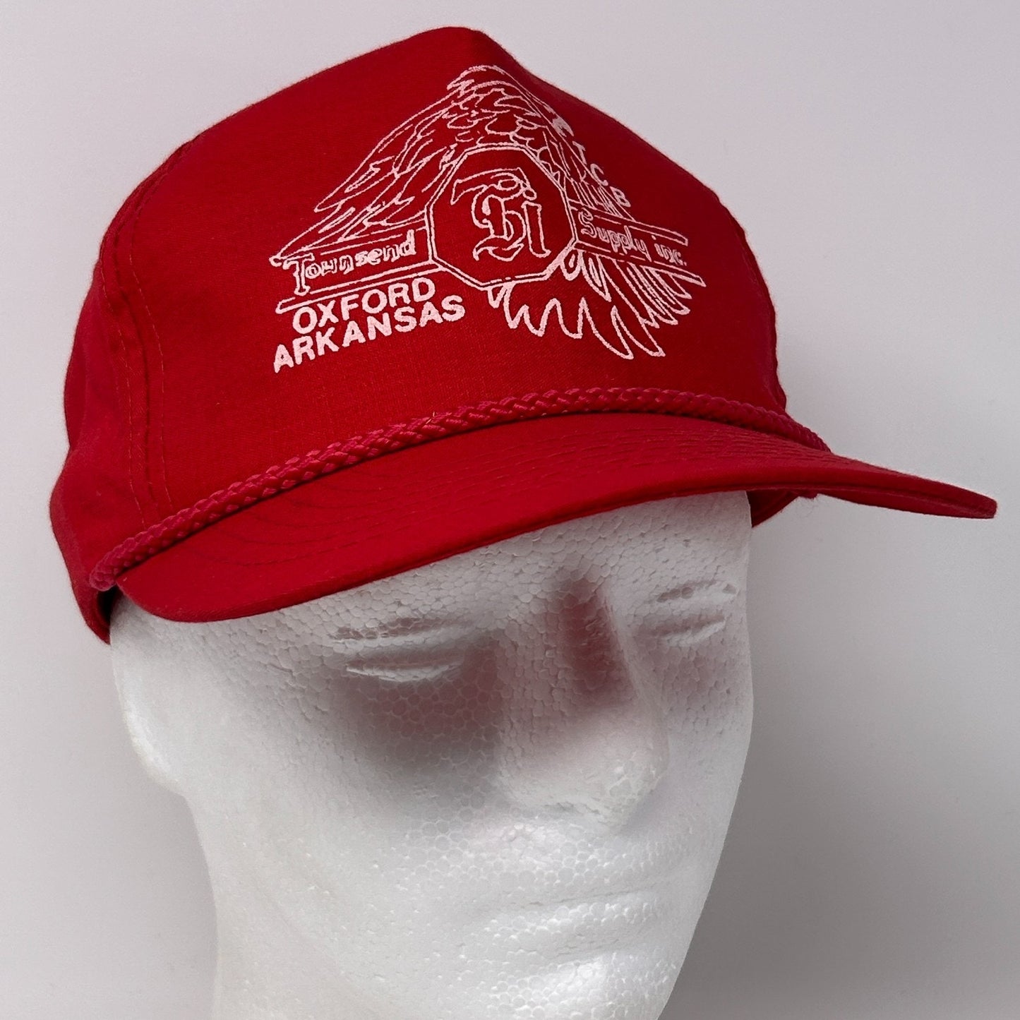 Vintage 80s Townsend Supply Inc Hat Baseball Cap Oxford Arkansas Snapback Red