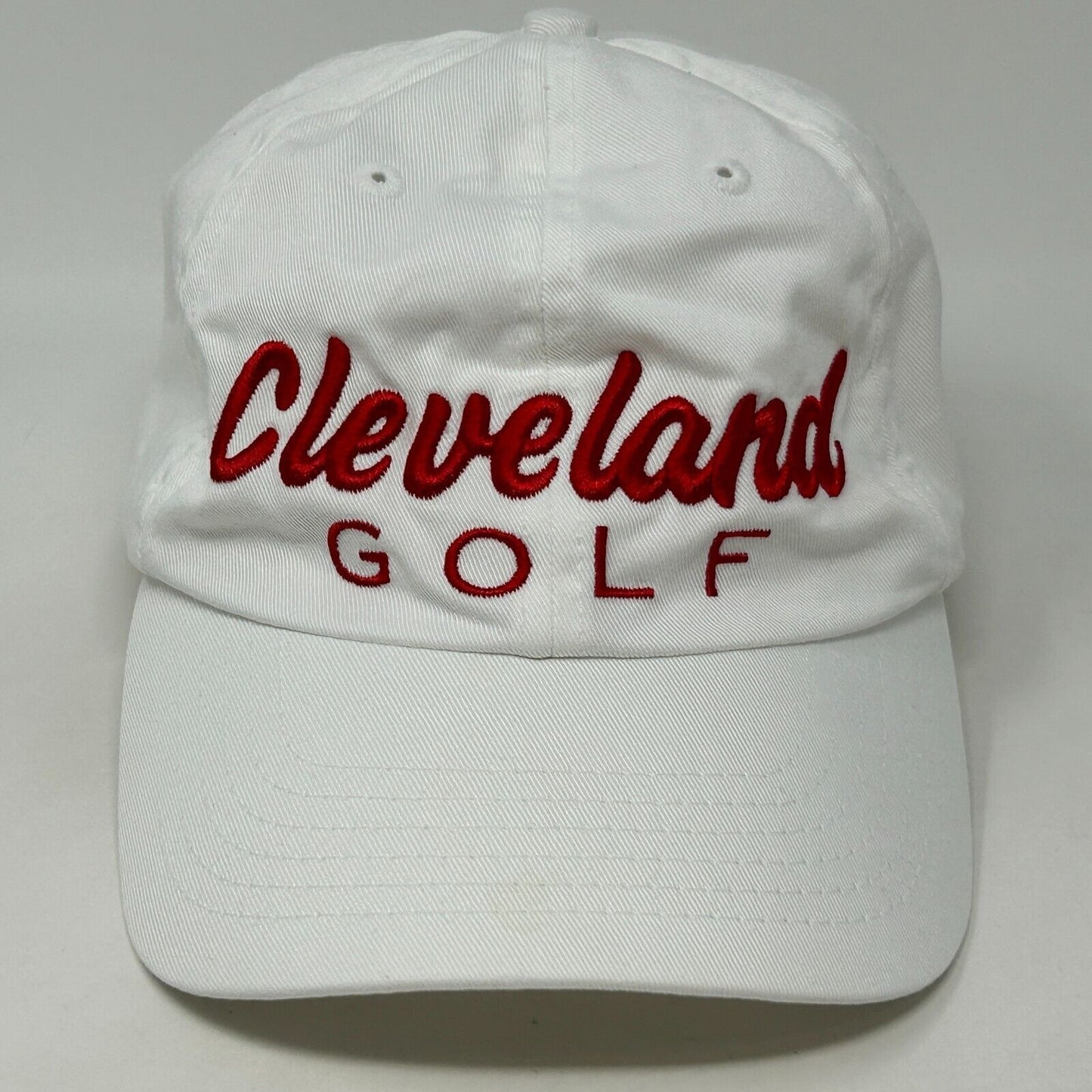 Gorra de béisbol Cleveland Golf Dad Hat Golfer Golfing White Six Panel Strapback