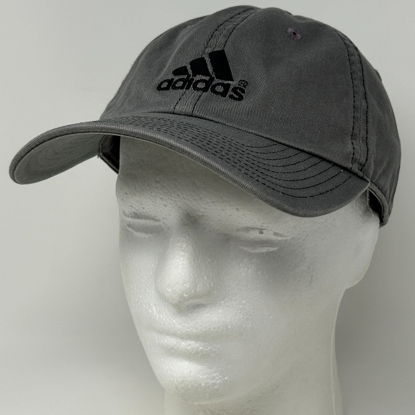 Adidas Dad Hat Baseball Cap Gray Logo Strapback 6 Panel Unstructured