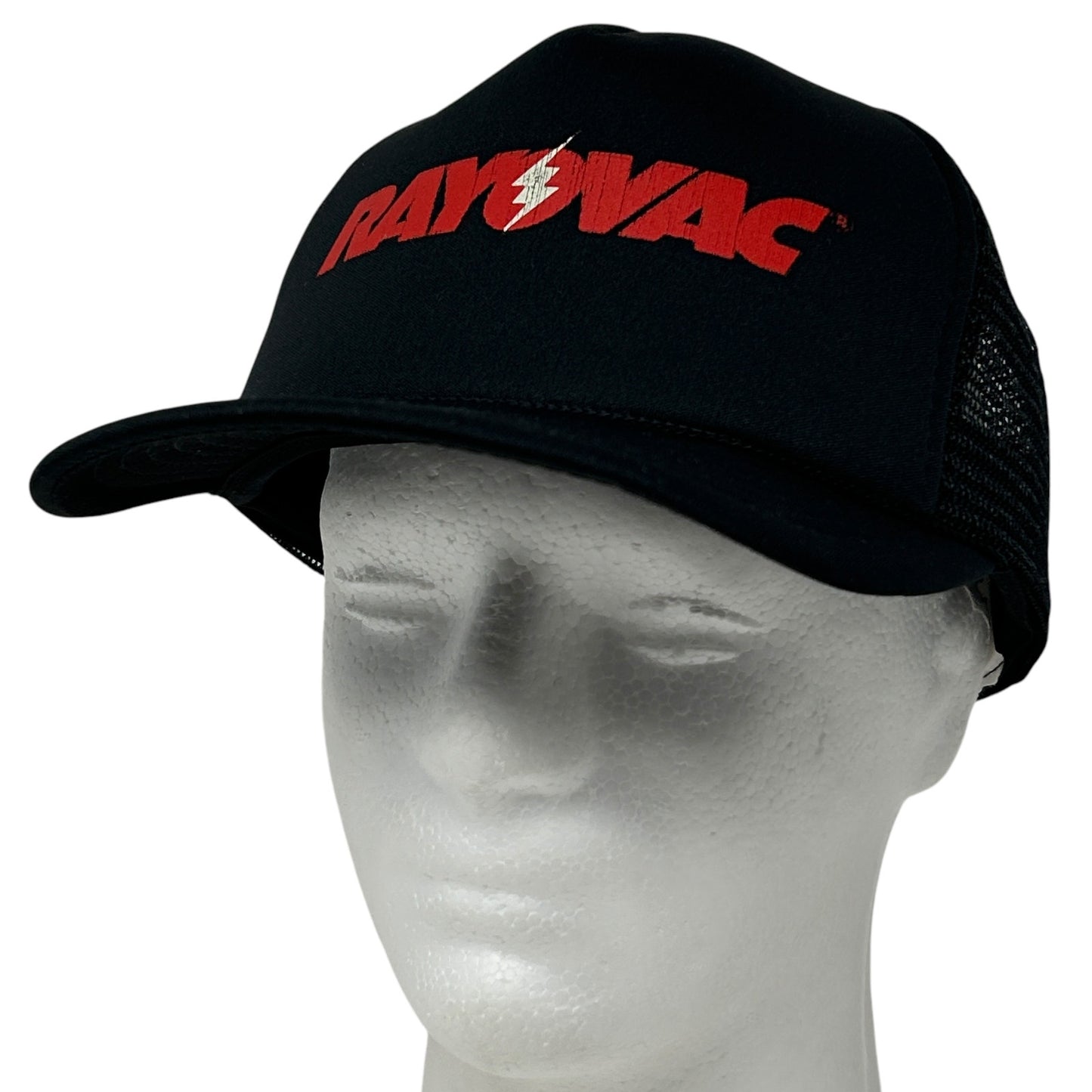 Vintage 90s Rayovac Batteries Trucker Hat Baseball Cap Battery Snapback Black