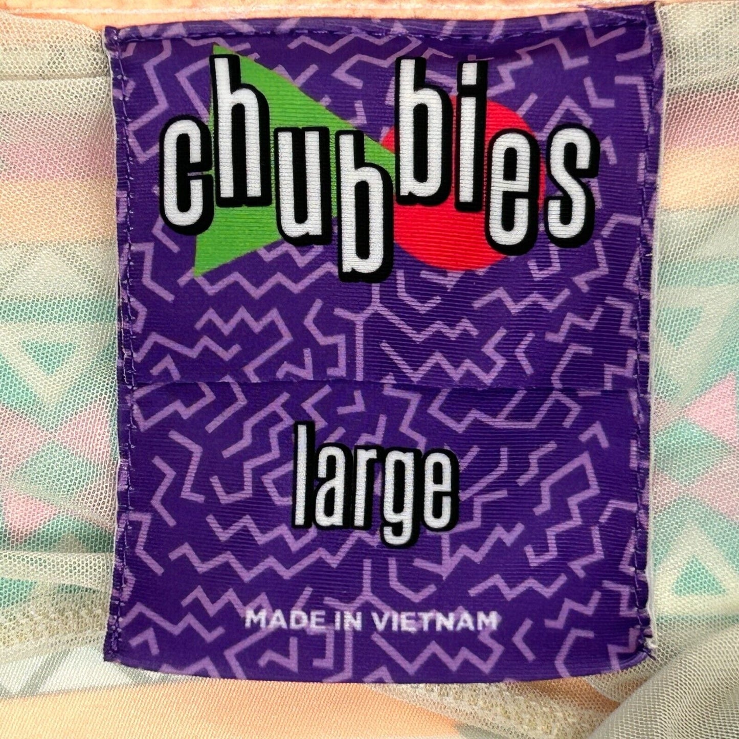 Chubbies En Fuegos 4" Swim Trunks Mens L Large Southwestern Aztec Shorts Green - Neon Vintage