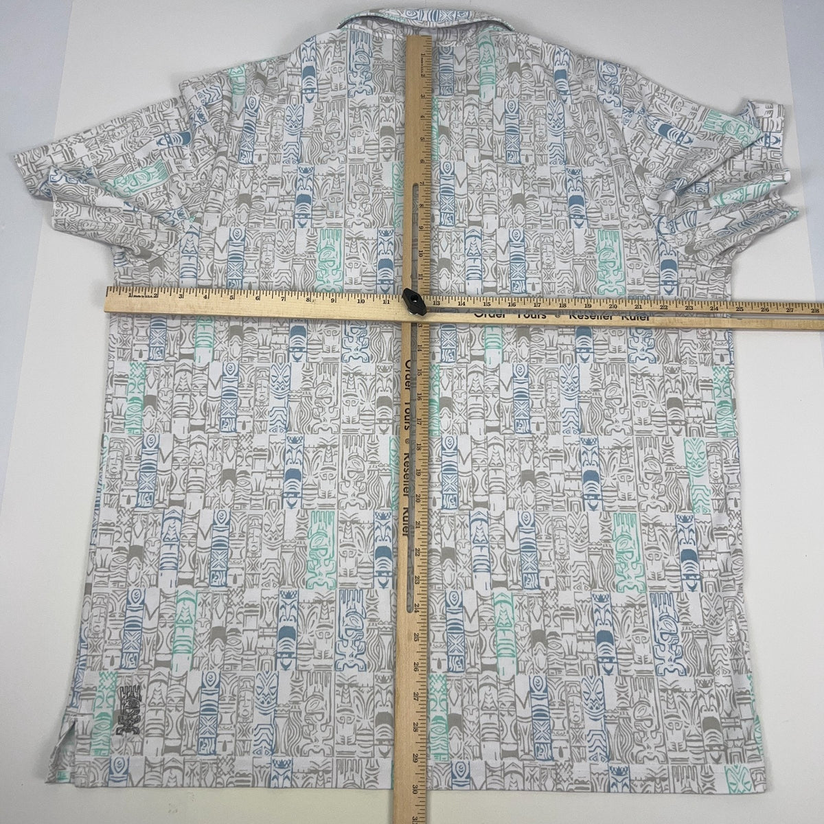 Travis Mathew Tiki Polo Shirt Mens XXL 2XL White Golfer Hawaiian Short Sleeve