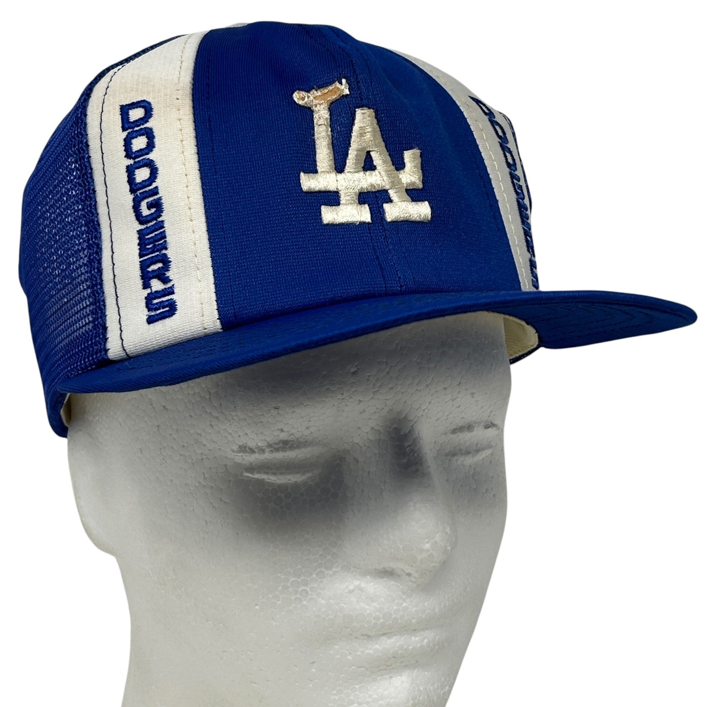 Vintage 80s Los Angeles LA Dodgers Trucker Hat Baseball Cap Annco Snapback Blue