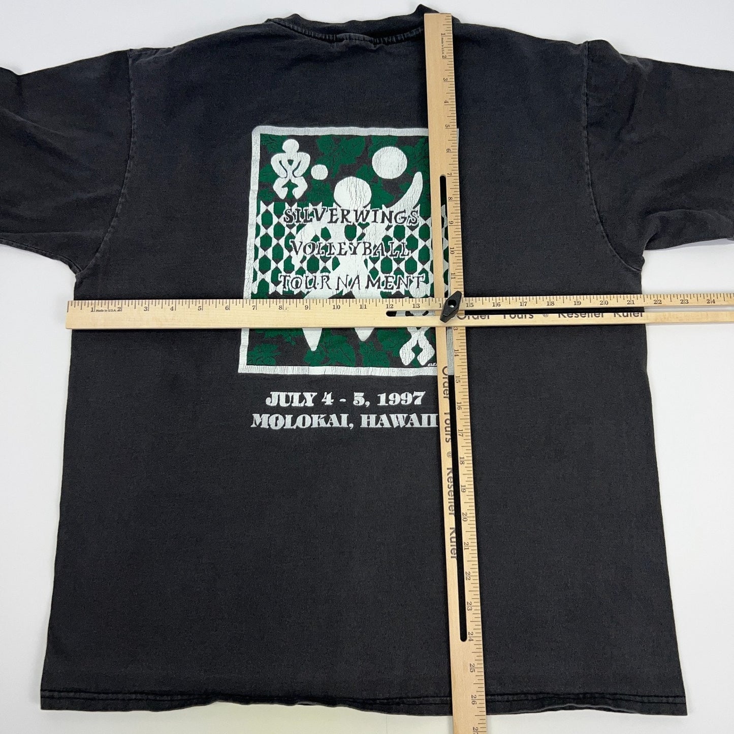 Vintage 90s Silverwings Volleyball Tournament T Shirt Molokai USA Black L Large