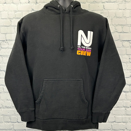 NJ vs The World Tour Crew Hoodie Senses Fail Saves The Day EMO Black M Medium